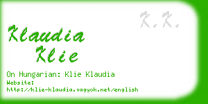 klaudia klie business card